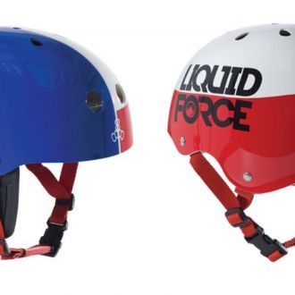 Helmet Männlichen Wassersport LIQUID FORCE Fooshee Blau/Rot/Weiß